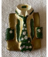 ⭕VTG, Art Deco, 70s/80s brooch, clay, ceramic, hand painted, shirt, suit... - €11,94 EUR
