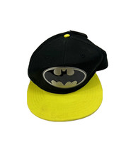 Batman Metal Silver Emblem Yellow Bill Snapback Dc Hat Cap Adjustable Nwt - £13.23 GBP