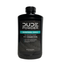 Dude Powder Body Powder Menthol Chill W/Charcoal Bottle Natural Deodorizer - £28.57 GBP