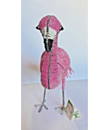Beadworx glass bead art work retired pink flamingo B 9” x 8” x 4” - $44.99