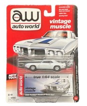 Auto World Vintage Muscle 1969 Pontiac Firebird Trans Am #2 White Car 1:64 Scale - $22.99