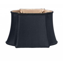 16&quot; Black with Bronze Lining Premium Oblong Shantung Lampshade - $132.61