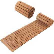 8 Ft Roll-Out Hardwood Pathway Patio Path Straight Weather-Resistant - £108.73 GBP