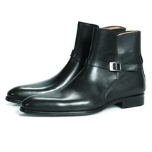 Handmade black jodhpurs Boots, Men black ankle Boots, Men genuine Leathe... - $179.99