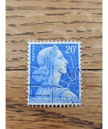 France Stamp Republique France 20f Used Blue Marianne - $2.99