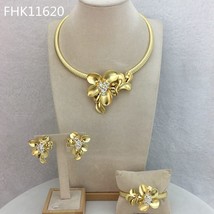 Hot Sale Flower Jewelry Dubai Gold Jewelry Sets for Women FHK11620 - £73.52 GBP