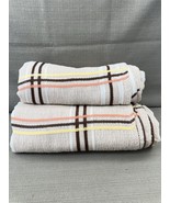Vintage 1970s Sears Toughcord Twin Bedspread 76x110 Beige Brown Orange S... - $89.65 CAD