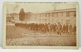Camp Meade Md Selected Men Marching 1917 To Deal Family Amsterdam NY Postcard J5 - £10.35 GBP