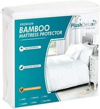 PlushDeluxe Premium Bamboo Mattress Protector – Waterproof &amp; Ultra Soft - £38.52 GBP