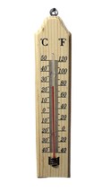 Wood Indoor Wall Thermometer with Double Scales Fahrenheit (℉) and Celsi... - $7.42