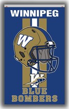 Winnipeg Blue Bombers Football Team Memorable Flag 3x5ft Helmet Banner S... - $335.24 MXN