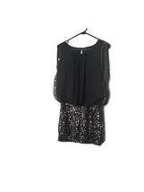 Windsor Size Small Black Blouson Sleeveless Dress Sequin Fitted Skirt Sh... - £9.55 GBP