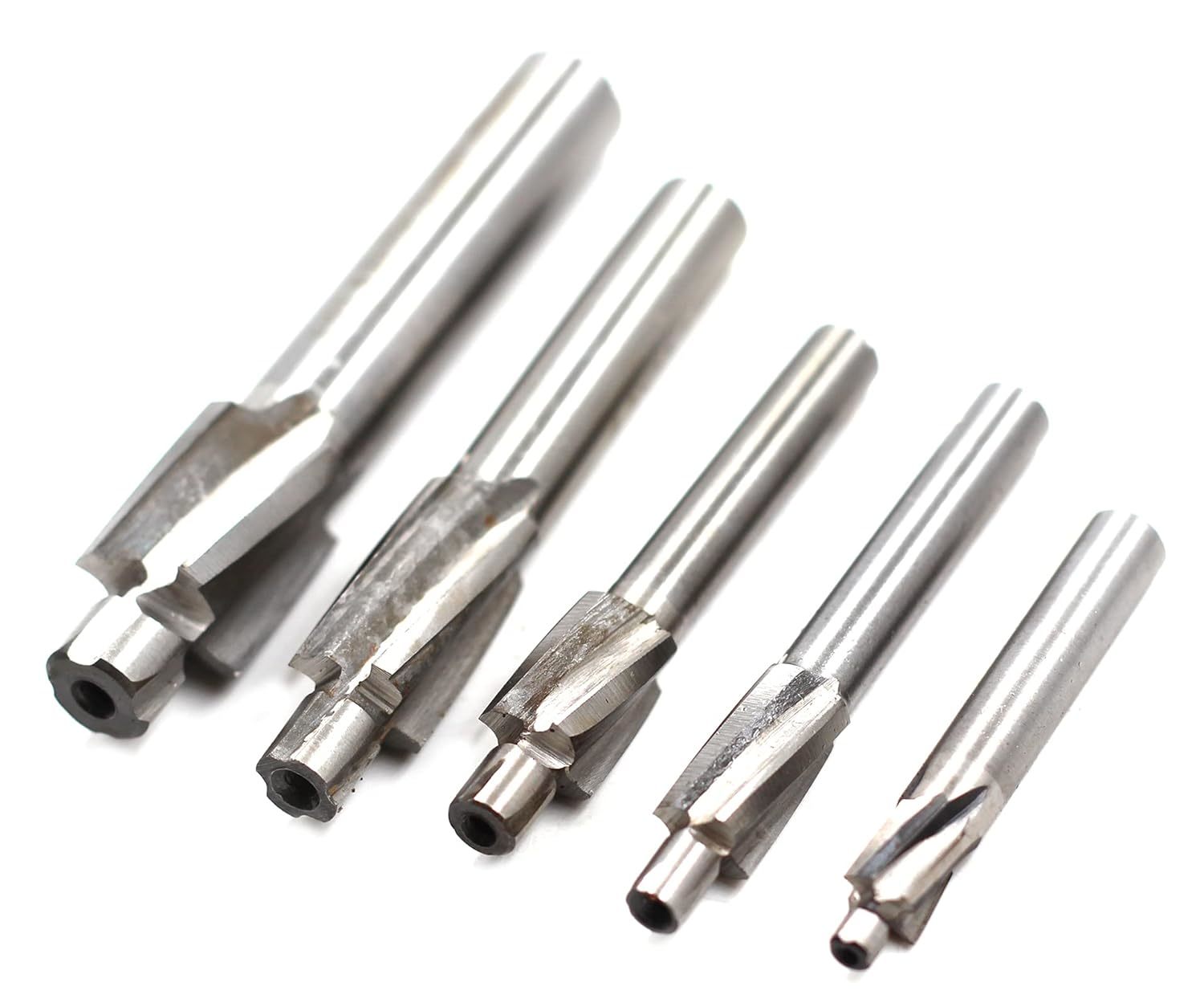 Chiloskit 5Pcs M3-M8 Pilot Slotting Counterbore Mould End Mill Cutter So... - $38.98
