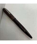 1940s EVERSHARP Skyline 14K Gold Nib Brown Modern Red Stripe Lever Fount... - $90.11 CAD