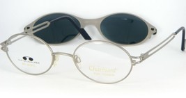 Charmant CH8029 Silver /REVERE Pewter Eyeglasses W/ GREY-GREEN CLIP-ON 50-20-140 - £61.16 GBP