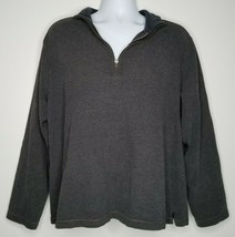 J. Crew Mens Sweater Gray Turtleneck 1/4 Zipper Pullover Cotton Size XL - $18.99