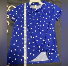 GTOG Girls Polka Dot Top XS Age 4-6 Blue NWT image 5