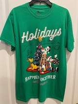 Disney Parks Holidays Are Happier Together T Shirt Small S Adult Green WDW NWT - £25.70 GBP