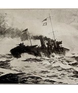 Battleship Escapes Torpedo At Sea 1919 WW1 World War 1 Military Print DWS3C - $556.04 MXN