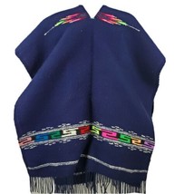 Blue Poncho Gaban Womens One Size Serape - $39.55