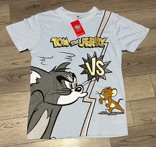 Tom &amp; Jerry Southpole Light Blue Short Sleeve T-Shirt Screen Printed Siz... - £13.70 GBP