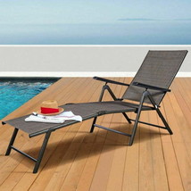 2 Pieces Patio Furniture Adjustable Pool Chaise Lounge Chair Outdoor Recliner - £161.35 GBP