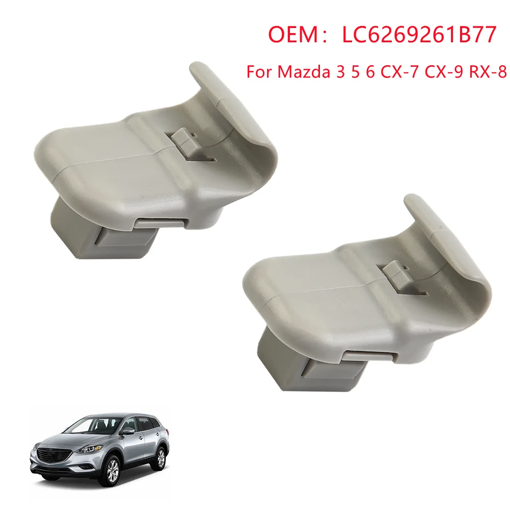 2pcs Car Sun Visor Clip Gray LC6269261B77 For Mazda 3 5 6 CX-7 CX-9 RX-8 MPV - £7.09 GBP