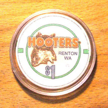 (1) $1. Hooters Casino Chip - Renton, Washington - 2009 - $7.95