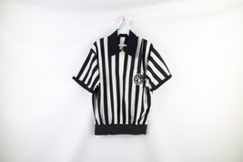 Vintage 80s Mens XL Michigan Official Zebra Striped Referee Jersey Uniform USA - $59.35