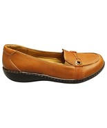 Clarks Flat Loafers Women 10M Black Brown Leather Moc Toe Low Top Slip O... - $1,021.77 MXN