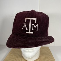 Vintage Texas A&amp;M  Corduroy  SnapBack Hat Made In USA - £97.94 GBP