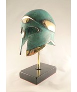 Ancient Greek Bronze Museum Replica of Corinthian Helmet on a Marble Bas... - £151.52 GBP