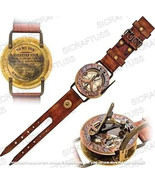 Personalized Brass Sundial Wristwatch - Gift For Son - Gift For Your Lov... - £22.06 GBP