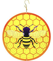 Metal Wind Spinners Outdoor Kinetic 3D Hanging Ornament 12 inch Bee - £19.45 GBP