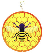 Metal Wind Spinners Outdoor Kinetic 3D Hanging Ornament 12 inch Bee - £18.71 GBP