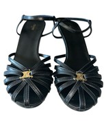 CELINE Triomphe Paris Pumps Heels Sandals in Leather Black EU 36 Black NWOB - £297.33 GBP