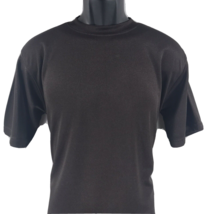 Daniel Ellissa Men&#39;s Dark Brown T-shirt Dressy Crew Neck Polyester Knit ... - £15.73 GBP