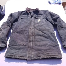 Carhartt Jacket Men 44 Black C003 Arctic Quilt Lined Duck Canvas BLK Loose Fit  - £94.58 GBP
