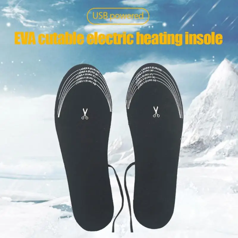 Sporting 1 Pair USB Heated Shoe Insoles Feet Warm Sock Pad Mat Electrically Heat - £23.90 GBP