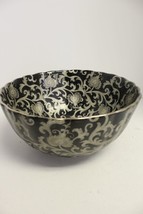 Beautiful Vintage Black And Silver Tapestry Porcelain Bowl 12&#39; - £137.84 GBP