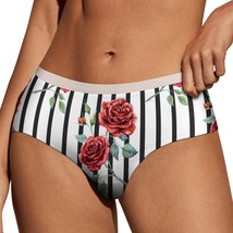 Flowers Rose Stripes Panties for Women Lace Briefs Soft Ladies Hipster U... - $13.99