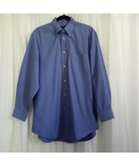 Kenneth Roberts Platinum Blue Dress Shirt Cotton Button Down Collar 161/... - £16.08 GBP