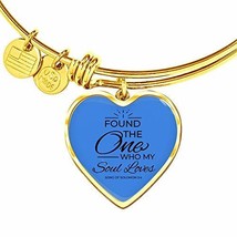 Express Your Love Gifts Song of Solomon Heart Bangle Stainless Steel or 18k Gold - $44.50