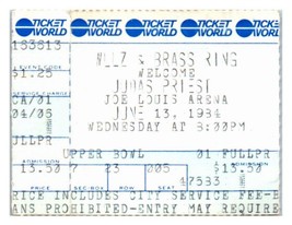 Judas Priest Concert Ticket Stub June 13 1984 Detroit Michigan - £27.17 GBP