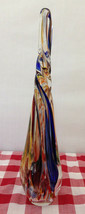 Romania Decorative Art  12 Inch Tall Twisted Blown Hand Crafted Glass - $15.96 CAD