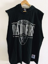 Vtg 90’s The Game Nfl Los Angeles Raiders Cut-off Sleeves Hoodie Sweatshirt Xl - £59.55 GBP