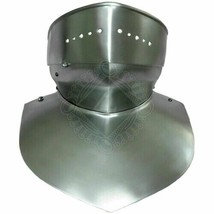 Medieval Knight Larp steel Armor Bevor W/ Gorget Neck Protection Wearabl... - £112.85 GBP