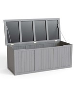 Outdoor Wood Deck Box: 112 Gal Storage, Seat, Table for Patio Tools - €177,23 EUR