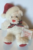 Ganz Heritage Collection Christmas Bear 9&quot; Beanbag Plush Red Santa Hat  - $9.89