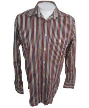 Bill Blass vintage Men Dress Shirt long sleeve L pit to pit 22.5&quot; slim striped  - £13.95 GBP